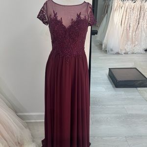 Wine Colored Morilee Mother of the Bride gown
